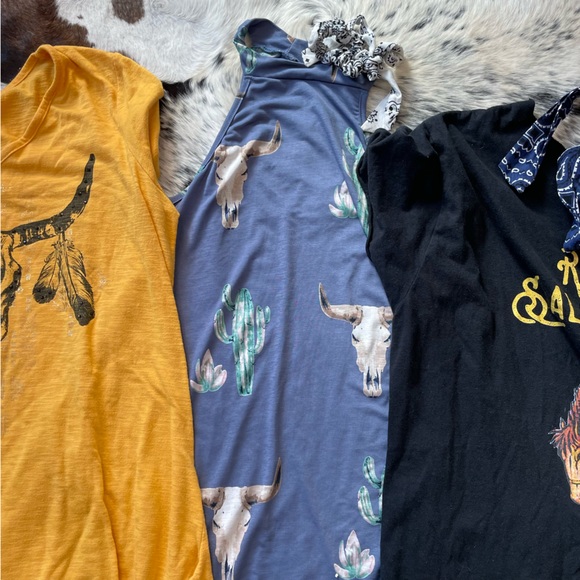 Western Top Bundle - Steer Heads, Bucking Horse, and cactus! - Picture 3 of 7